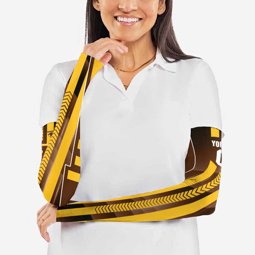 Personalized Hawthorn Hawks Arm Sleeves Modern Geometric Sports Graphic Style