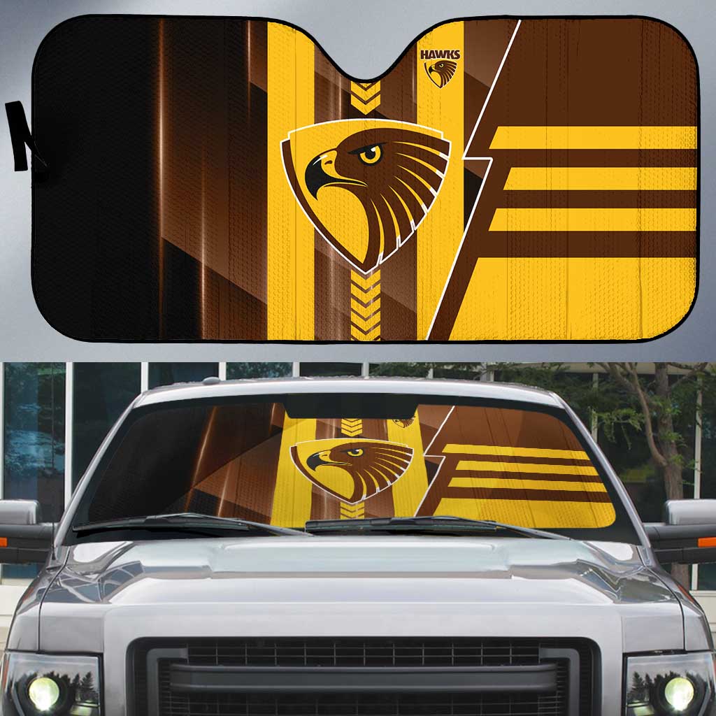 Hawthorn Hawks Auto Sun Shade Modern Geometric Sports Graphic Style