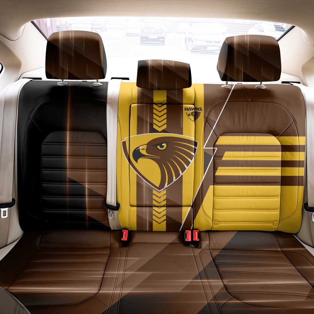 Hawthorn Hawks Back Car Seat Cover Modern Geometric Sports Graphic Style