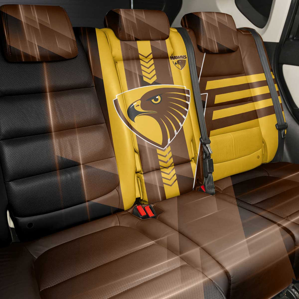 Hawthorn Hawks Back Car Seat Cover Modern Geometric Sports Graphic Style