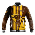 Personalized Hawthorn Hawks Baseball Jacket Modern Geometric Sports Graphic Style