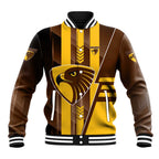 Personalized Hawthorn Hawks Baseball Jacket Modern Geometric Sports Graphic Style