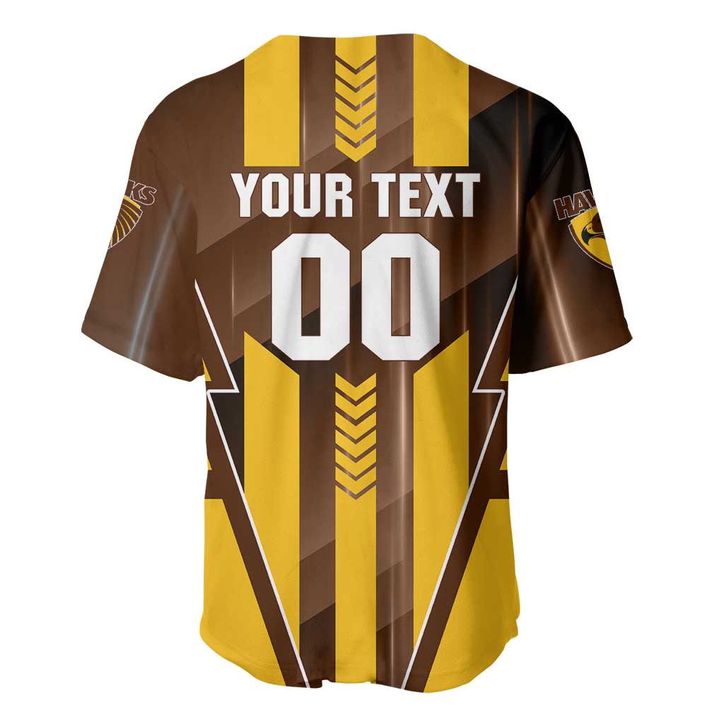 Personalized Hawthorn Hawks Baseball Jersey Modern Geometric Sports Graphic Style