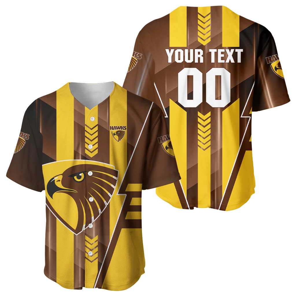 Personalized Hawthorn Hawks Baseball Jersey Modern Geometric Sports Graphic Style