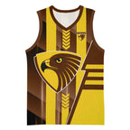 Personalized Hawthorn Hawks Basketball Jersey Modern Geometric Sports Graphic Style