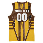 Personalized Hawthorn Hawks Basketball Jersey Modern Geometric Sports Graphic Style