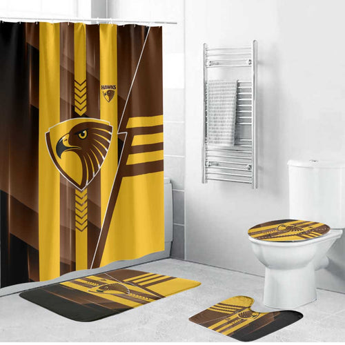 Hawthorn Hawks Bathroom Set Modern Geometric Sports Graphic Style