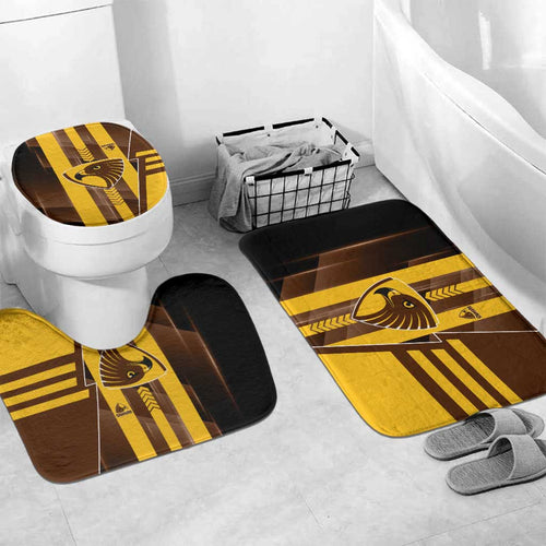 Hawthorn Hawks Bathroom Set Modern Geometric Sports Graphic Style