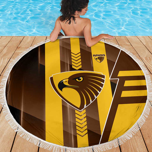Hawthorn Hawks Beach Blanket Modern Geometric Sports Graphic Style