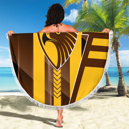 Hawthorn Hawks Beach Blanket Modern Geometric Sports Graphic Style