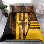 Hawthorn Hawks Bedding Set Modern Geometric Sports Graphic Style