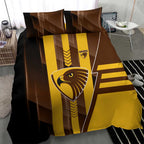 Hawthorn Hawks Bedding Set Modern Geometric Sports Graphic Style