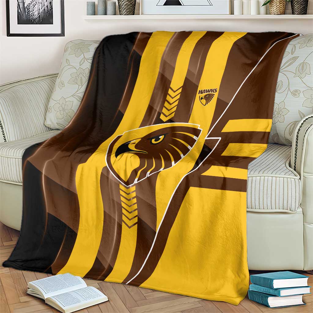 Hawthorn Hawks Blanket Modern Geometric Sports Graphic Style
