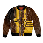 Personalized Hawthorn Hawks Bomber Jacket Modern Geometric Sports Graphic Style
