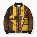 Personalized Hawthorn Hawks Bomber Puffer Jacket Modern Geometric Sports Graphic Style