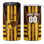 Personalized Hawthorn Hawks 4 in 1 Can Cooler Tumbler Modern Geometric Sports Graphic Style