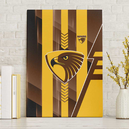 Hawthorn Hawks Canvas Wall Art Modern Geometric Sports Graphic Style