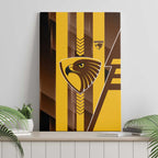 Hawthorn Hawks Canvas Wall Art Modern Geometric Sports Graphic Style
