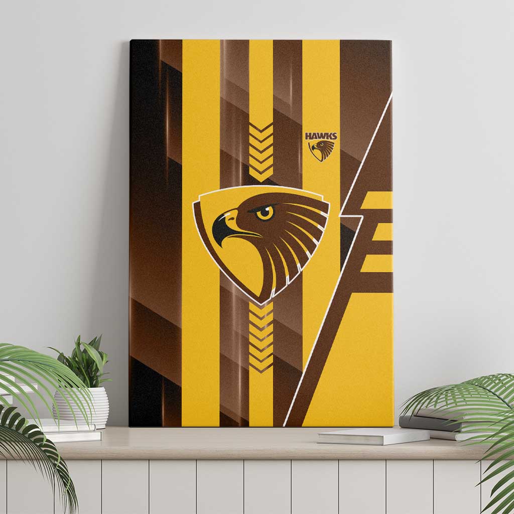 Hawthorn Hawks Canvas Wall Art Modern Geometric Sports Graphic Style