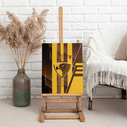 Hawthorn Hawks Canvas Wall Art Modern Geometric Sports Graphic Style