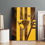 Hawthorn Hawks Canvas Wall Art Modern Geometric Sports Graphic Style