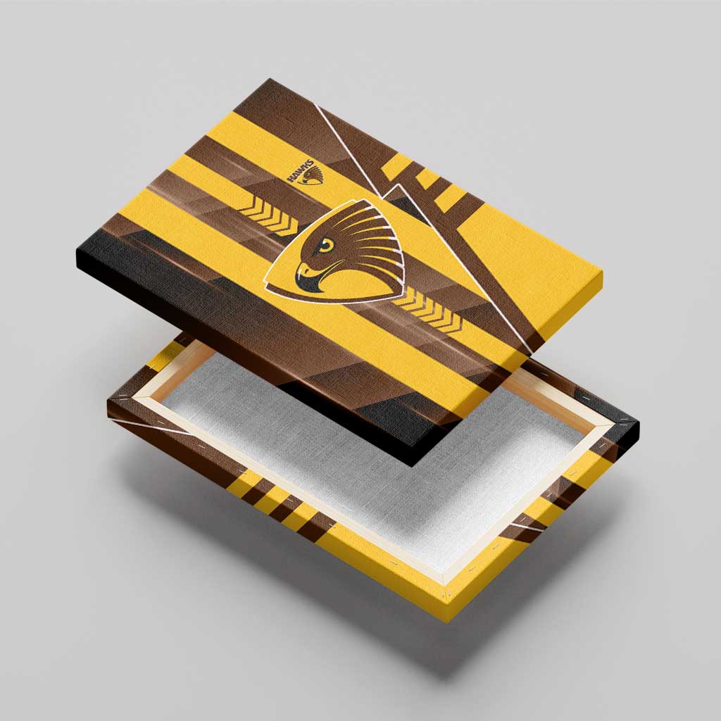 Hawthorn Hawks Canvas Wall Art Modern Geometric Sports Graphic Style