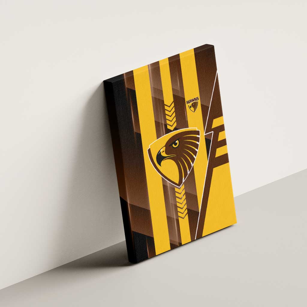 Hawthorn Hawks Canvas Wall Art Modern Geometric Sports Graphic Style