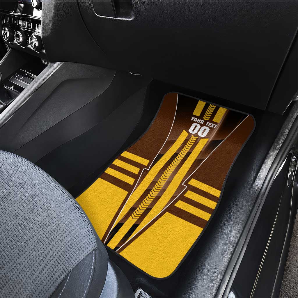 Personalized Hawthorn Hawks Car Mats Modern Geometric Sports Graphic Style
