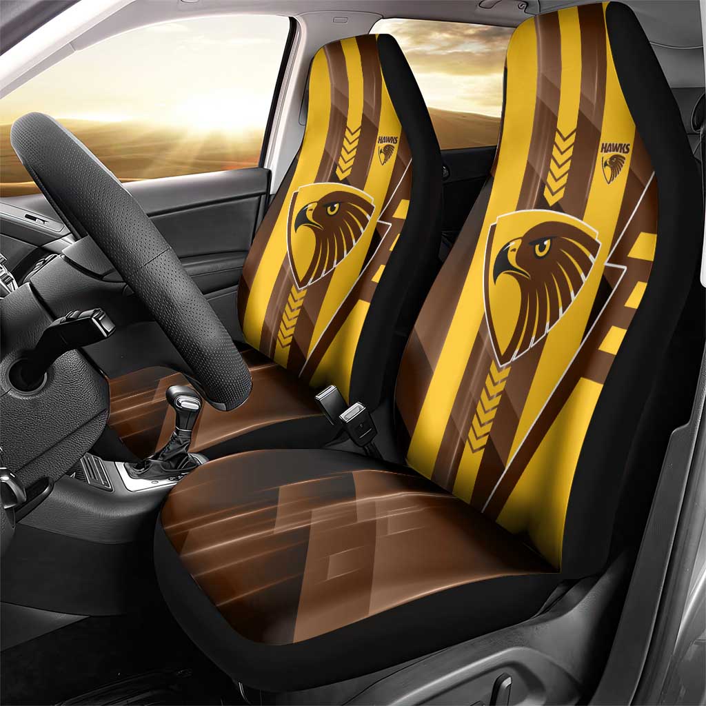 Hawthorn Hawks Car Seat Cover Modern Geometric Sports Graphic Style
