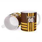 Personalized Hawthorn Hawks Ceramic Mug Modern Geometric Sports Graphic Style