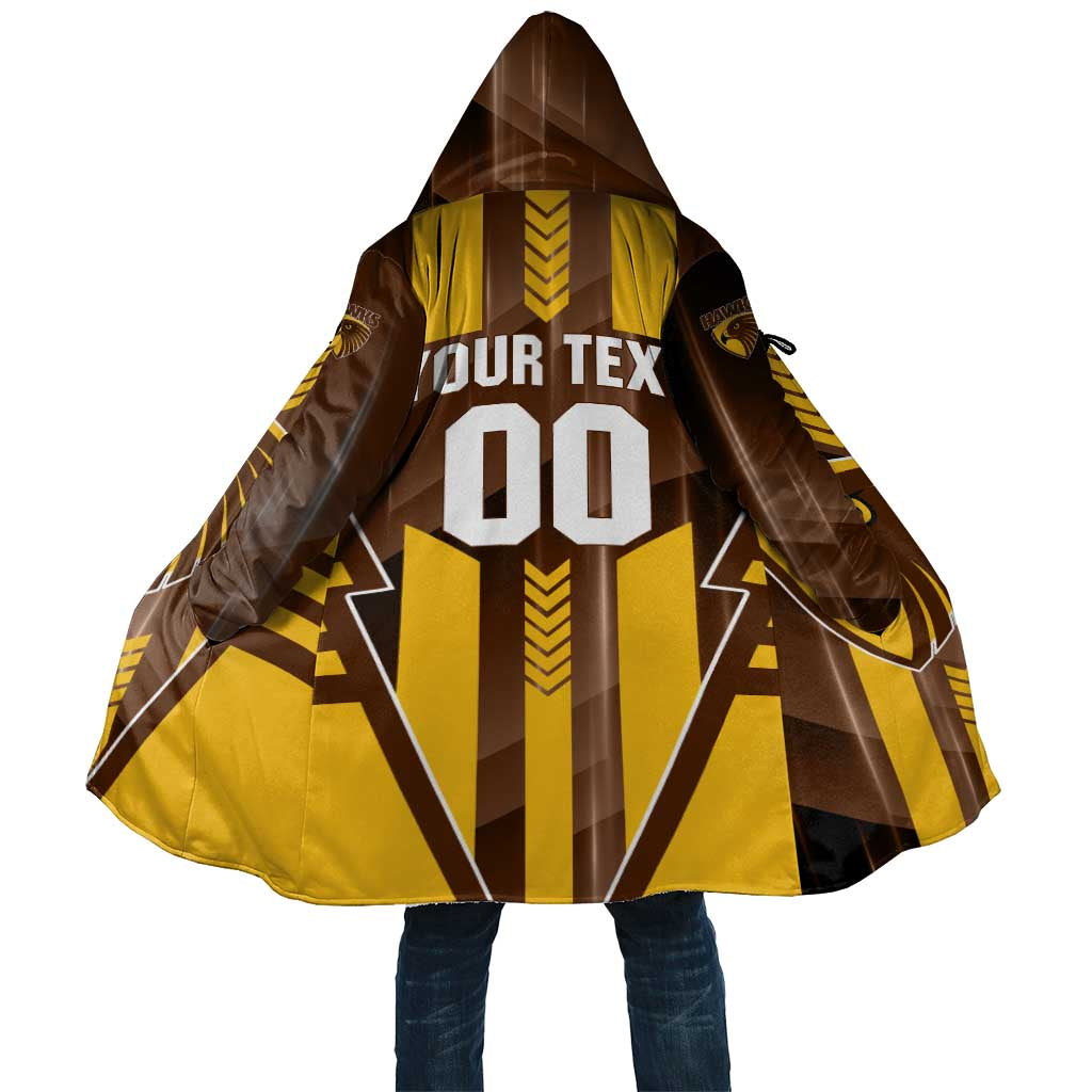 Personalized Hawthorn Hawks Cloak Modern Geometric Sports Graphic Style