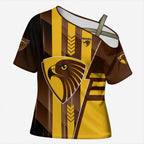 Personalized Hawthorn Hawks Cross Shoulder Shirt Modern Geometric Sports Graphic Style