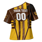 Personalized Hawthorn Hawks Cross Shoulder Shirt Modern Geometric Sports Graphic Style