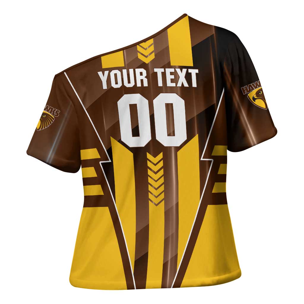 Personalized Hawthorn Hawks Cross Shoulder Shirt Modern Geometric Sports Graphic Style