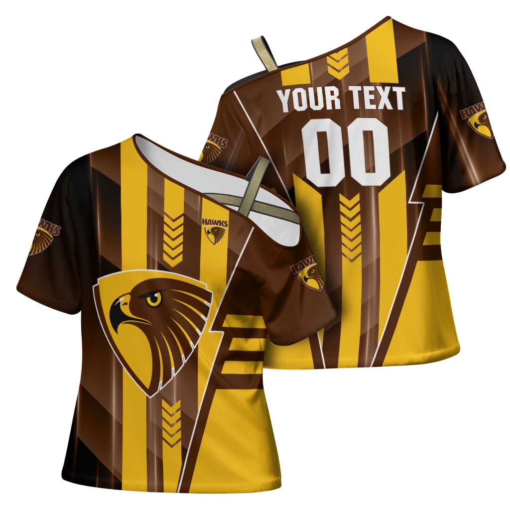 Personalized Hawthorn Hawks Cross Shoulder Shirt Modern Geometric Sports Graphic Style