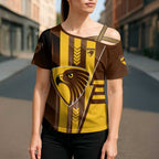 Personalized Hawthorn Hawks Cross Shoulder Shirt Modern Geometric Sports Graphic Style