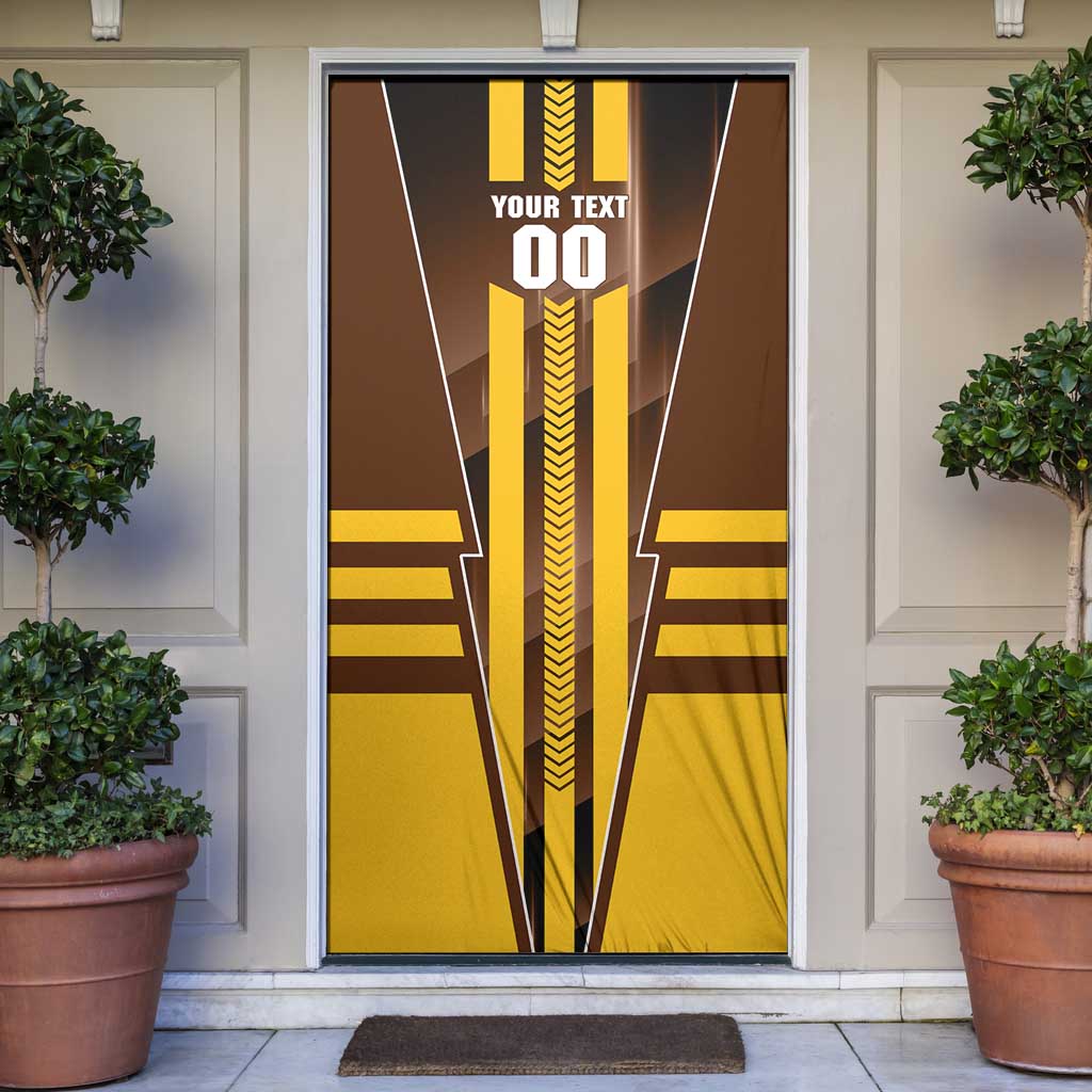 Personalized Hawthorn Hawks Door Cover Modern Geometric Sports Graphic Style