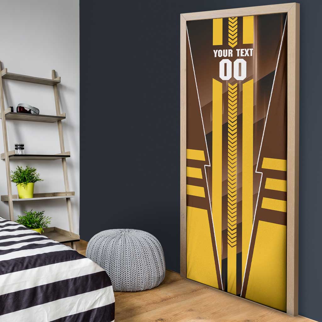 Personalized Hawthorn Hawks Door Cover Modern Geometric Sports Graphic Style