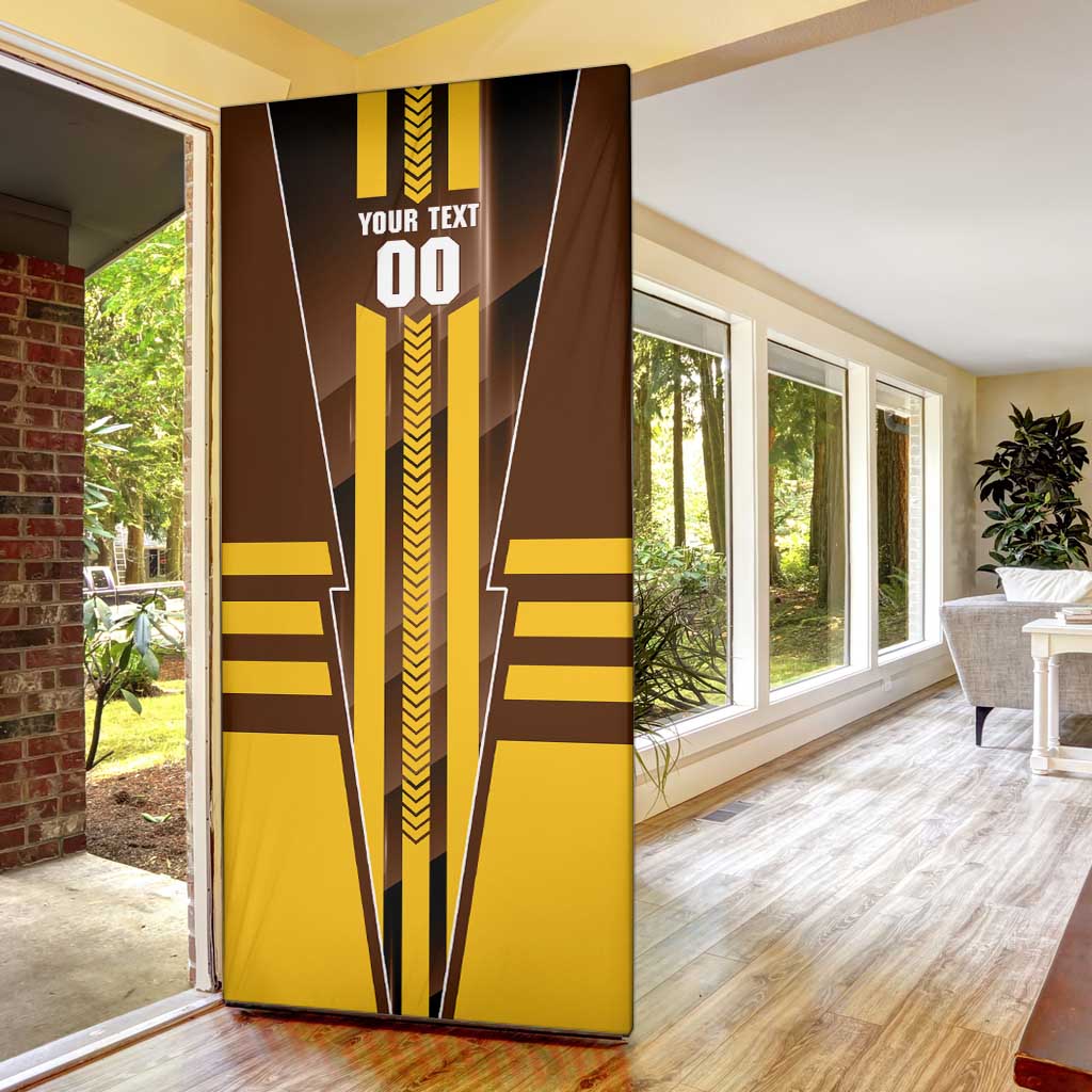 Personalized Hawthorn Hawks Door Cover Modern Geometric Sports Graphic Style