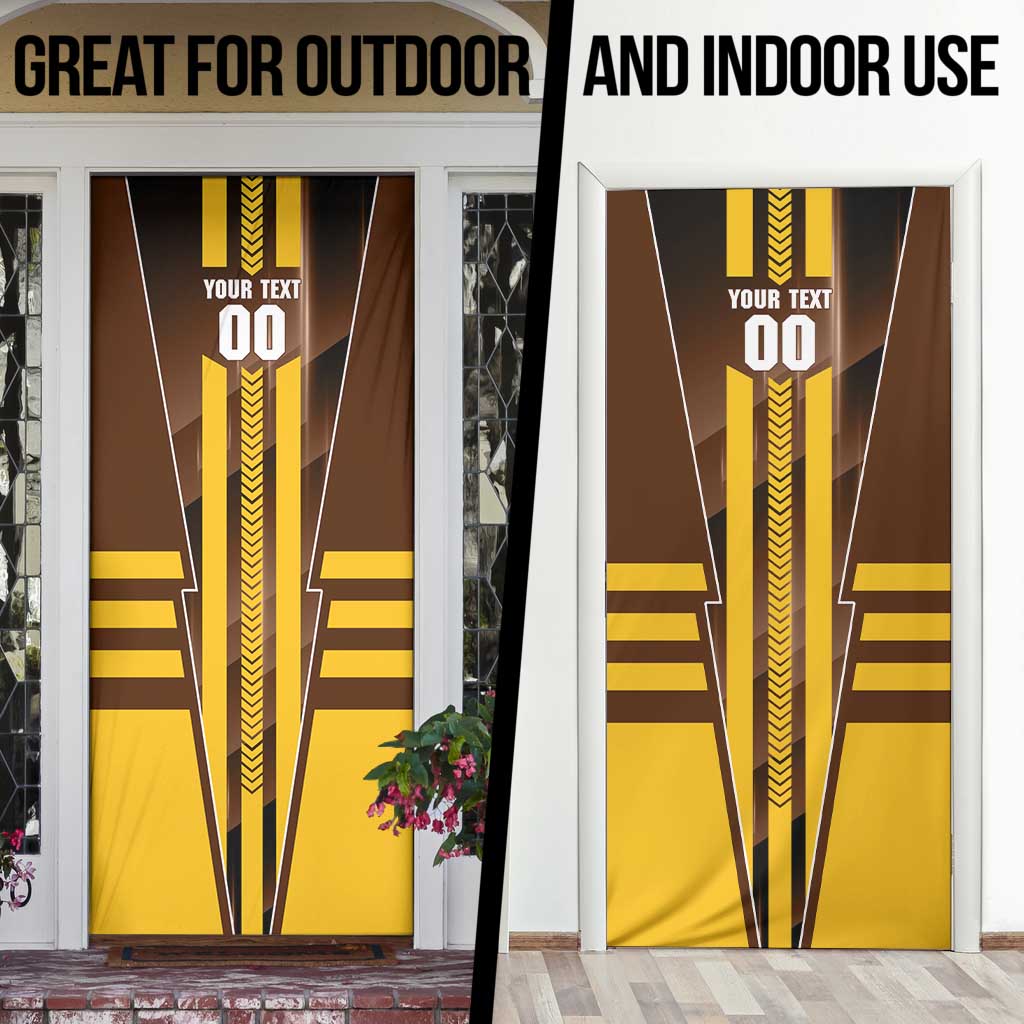 Personalized Hawthorn Hawks Door Cover Modern Geometric Sports Graphic Style