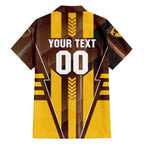 Personalized Hawthorn Hawks Family Matching Summer Maxi Dress and Hawaiian Shirt Modern Geometric Sports Graphic Style