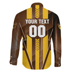 Personalized Hawthorn Hawks Family Matching Summer Maxi Dress and Hawaiian Shirt Modern Geometric Sports Graphic Style