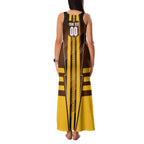 Personalized Hawthorn Hawks Family Matching Tank Maxi Dress and Hawaiian Shirt Modern Geometric Sports Graphic Style