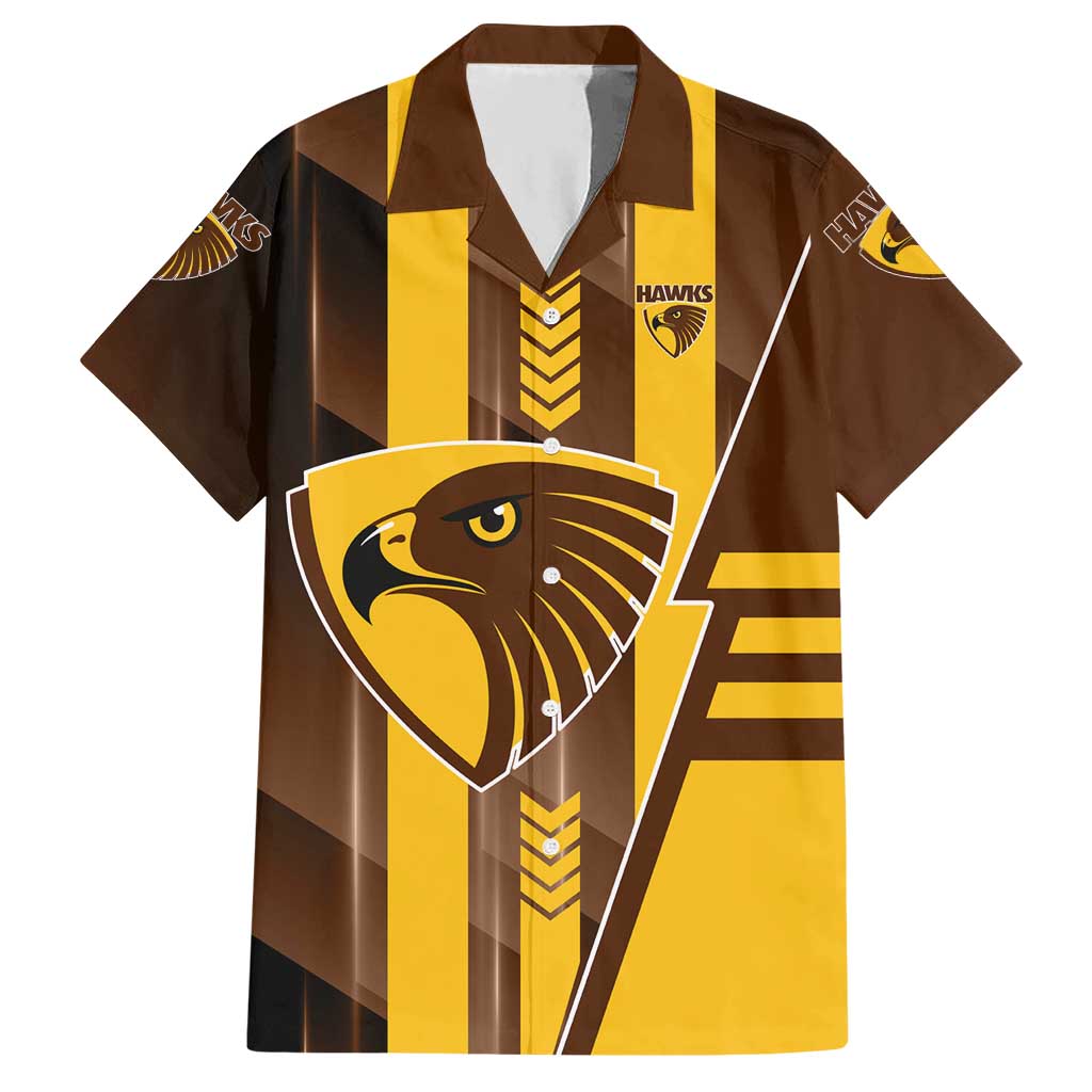Personalized Hawthorn Hawks Hawaiian Shirt Modern Geometric Sports Graphic Style