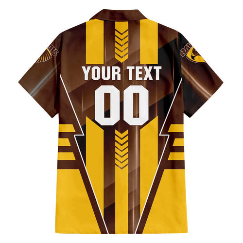 Personalized Hawthorn Hawks Hawaiian Shirt Modern Geometric Sports Graphic Style