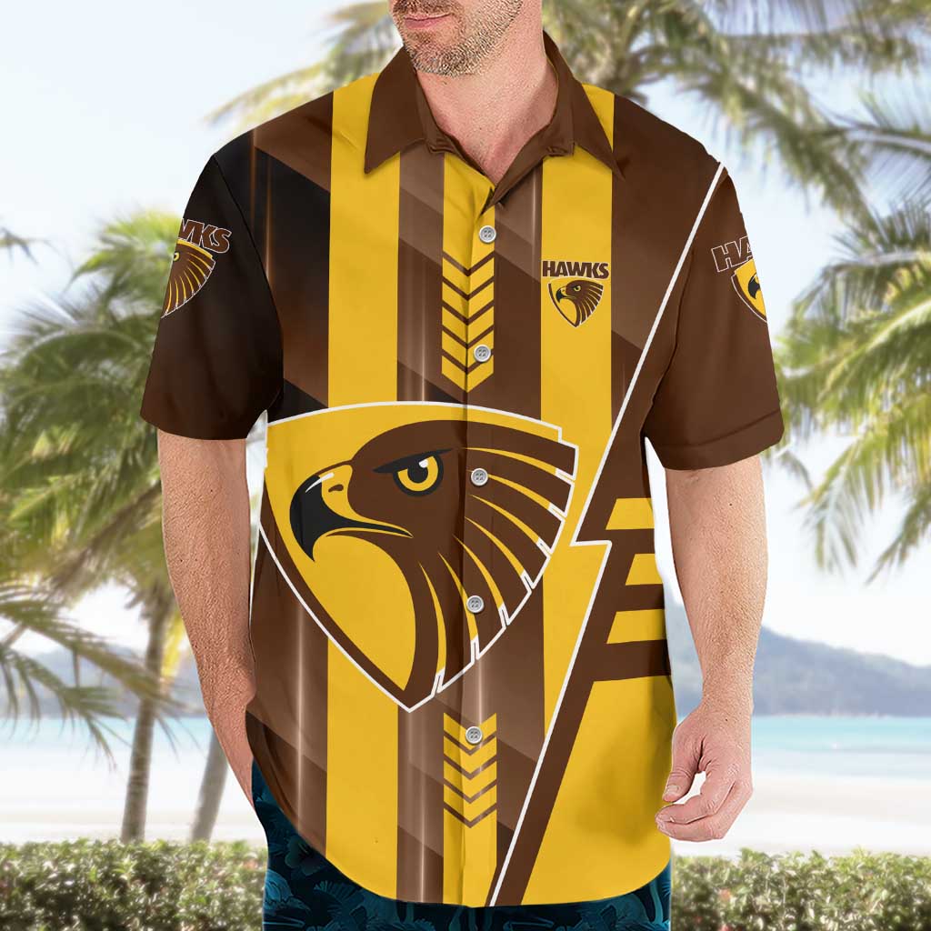 Personalized Hawthorn Hawks Hawaiian Shirt Modern Geometric Sports Graphic Style