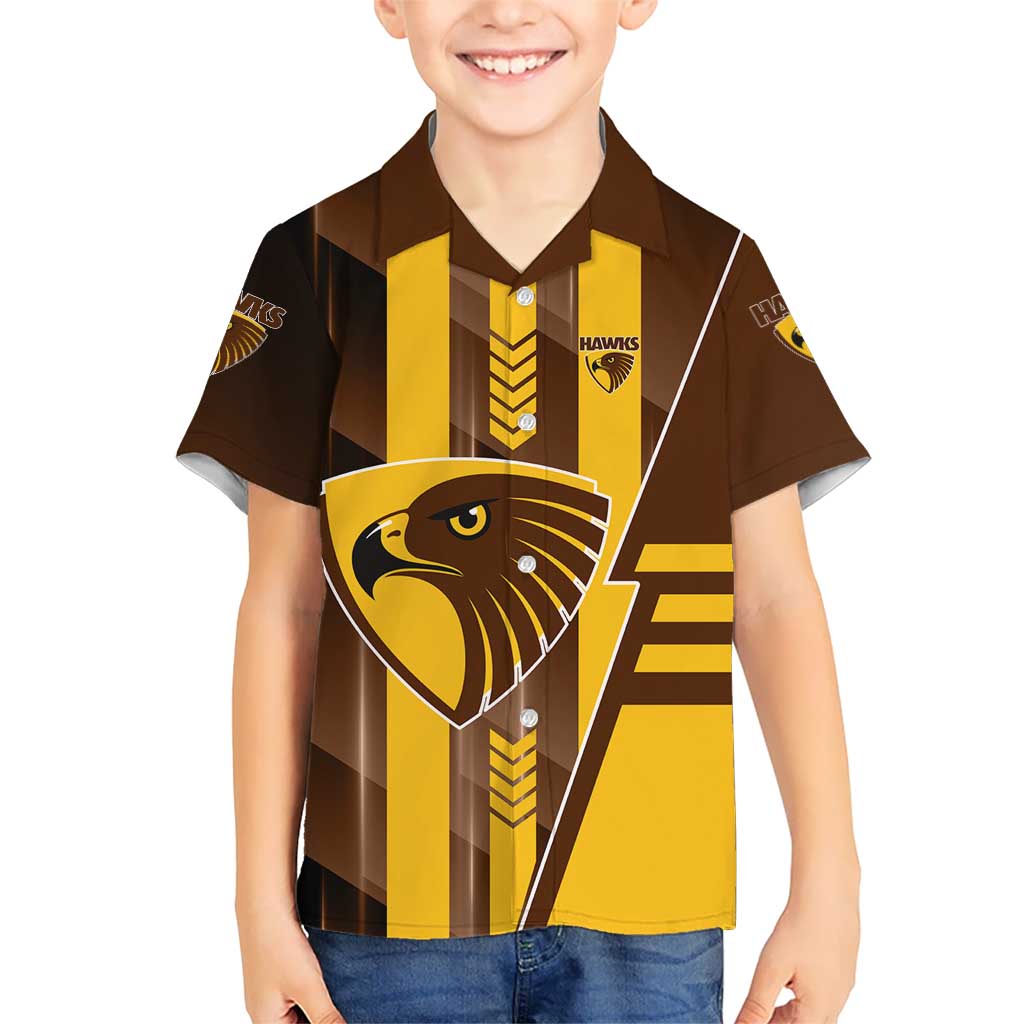 Personalized Hawthorn Hawks Hawaiian Shirt Modern Geometric Sports Graphic Style