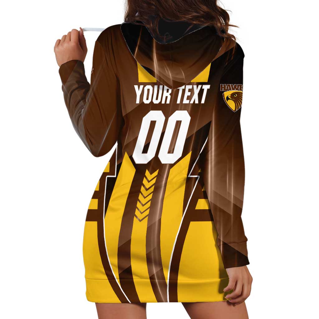 Personalized Hawthorn Hawks Hoodie Dress Modern Geometric Sports Graphic Style