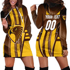 Personalized Hawthorn Hawks Hoodie Dress Modern Geometric Sports Graphic Style