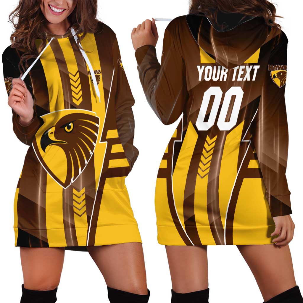 Personalized Hawthorn Hawks Hoodie Dress Modern Geometric Sports Graphic Style